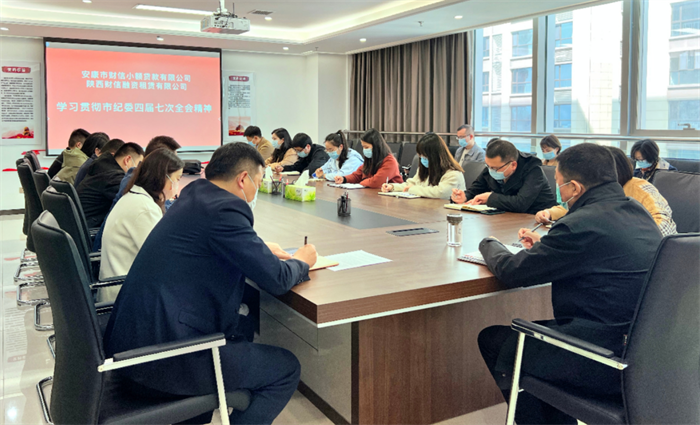 財信小貸和財信融資租賃公司學(xué)習(xí)貫徹市紀(jì)委四屆七次全會精神